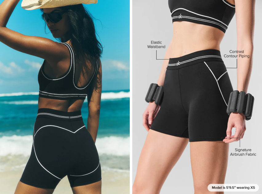 4” Airbrush High-Waist Heart Throb Short Sz S